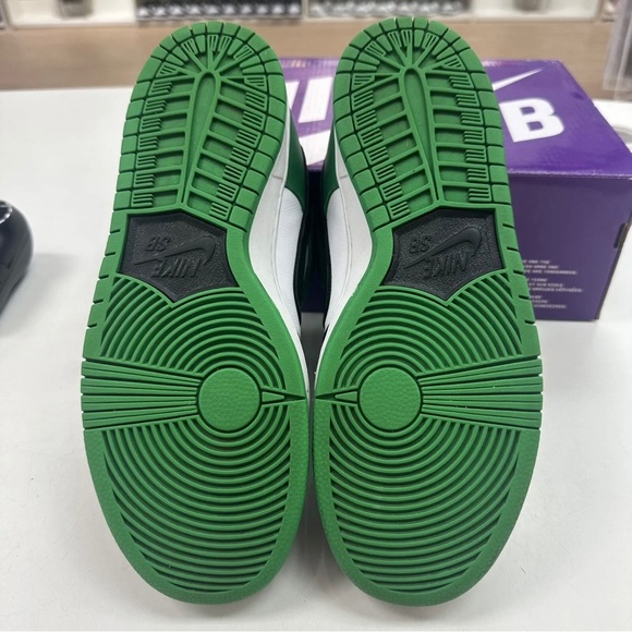 Nike SB Dunk Low Pro Classic Green Black Toe BQ6817-302 Size 9.5 - Picture 5 of 7